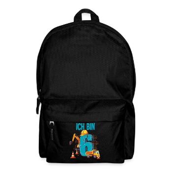Baumaschinen 6 Geburtstag - Rucksack - Schwarz - Vorne