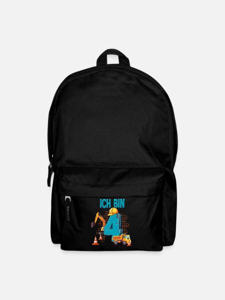 Baumaschinen 4 Geburtstag - Rucksack - Schwarz