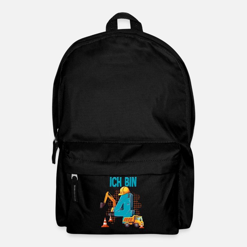 Baumaschinen 4 Geburtstag - Rucksack - Schwarz