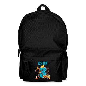 Baumaschinen 3 Geburtstag - Rucksack - Schwarz - Vorne