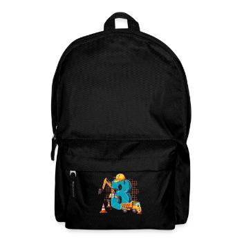Baumaschinen 3 Geburtstag - Rucksack - Schwarz - Vorne