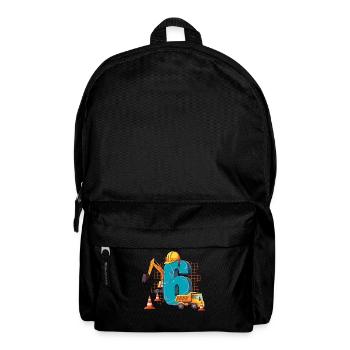 Baumaschinen 6 Geburtstag - Rucksack - Schwarz - Vorne
