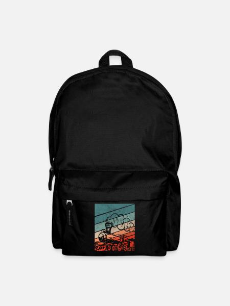 Retro Zugfahrer Zug Züge Hobby Geschenk - Rucksack - Schwarz