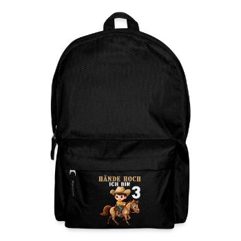 Cowboy Sheriff 3 Geburtstag Kinder 3 Jahre Spruch - Rucksack - Schwarz - Vorne