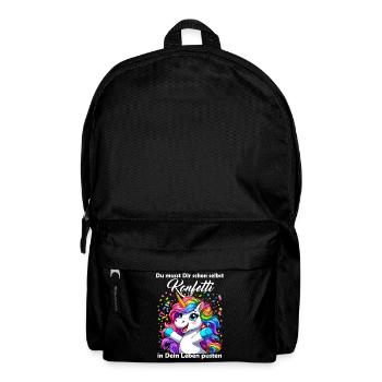 Unicorn Carnival Confetti Fun Optimism Funny - Backpack - black - Front