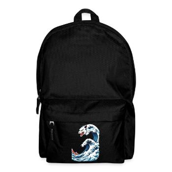 Cat Wave Ukiyo-E Vintage Japan Streetwear - Backpack - black - Front