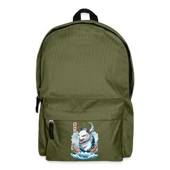 Japanese Cats Monster Sea Monsters Streetwear - Backpack - olive green - Front