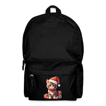 Christmas Cat St. Nicholas Santa Claus Cats - Backpack - black - Front