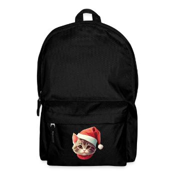 Cat Face Santa Claus St. Nicholas Cat Xmas - Backpack - black - Front