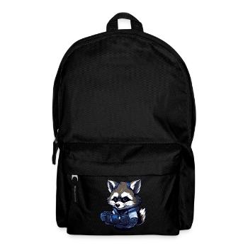 Cute Raccoon Gamer Games Wreck Lovers - Backpack - black - Front
