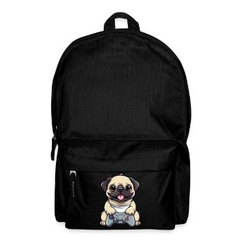 Süßer Mopshund Gamer Gaming Mops Hundeliebhaber - Rucksack - Schwarz - Vorne