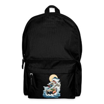 Japan Sushi Ukiyo-E Wave Streetwear Food Design - Backpack - black - Front