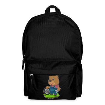 Bear Car Mechanic Car Tire Car Repair Shop - Backpack - black - Front