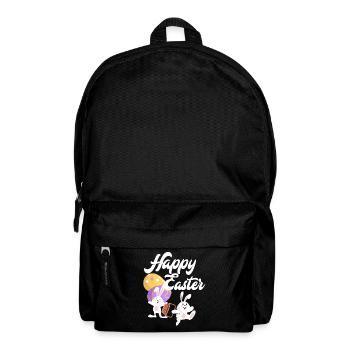 Happy Easter Bunnies Easter Child Girl - Backpack - black - Front