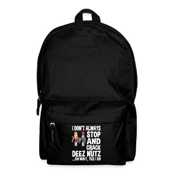 Lustiger Nussknacker Spruch - Rucksack - Schwarz - Vorne