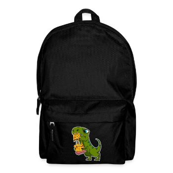 Dino Motiv Dinosaurier Pizza Lecker - Rucksack - Schwarz - Vorne