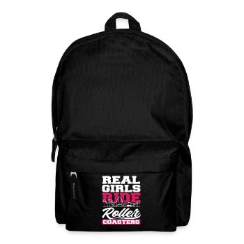 Achterbahn Echte Mädchen Fahren Achterbahn - Rucksack - Schwarz - Vorne