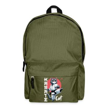 Drôle de chat Karaté Chat Arts Martiaux Design - Sac à dos - vert olive - Devant