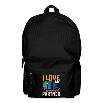 Husband And Wife Camping Partner Couple Matching - Backpack - black - Front