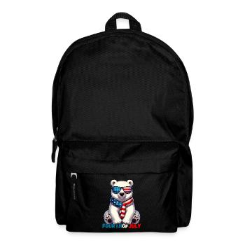 Independence Day, USA, America, Polar Bear, American - Backpack - black - Front