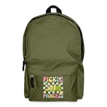 Groovy Funny Pickle Girl Cucumber - Backpack - olive green - Front