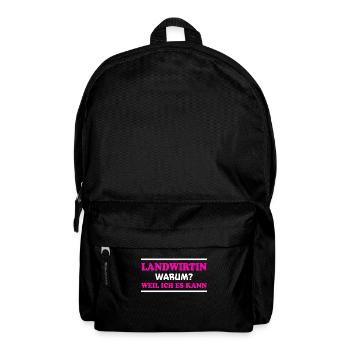 Landwirtin Spruch Fun Lustiges Landwirtin Geschenk - Rucksack - Schwarz - Vorne