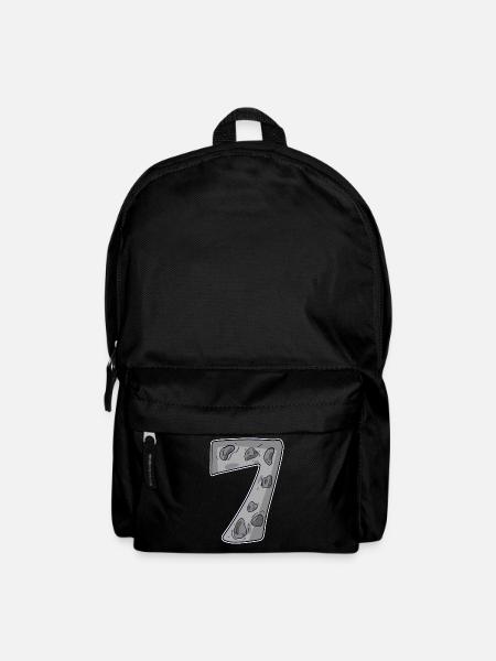 7 Zahl Sieben Nummer Symbol Zeichen - Rucksack - Schwarz