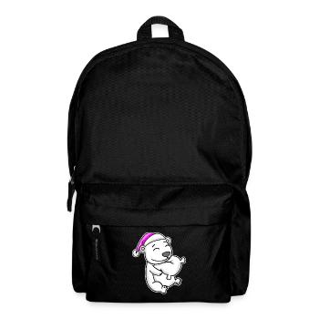 Polar Bear Tired Sleeping Sleeping Girl Polar Bear - Backpack - black - Front