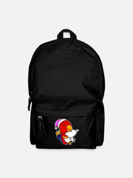 Papagei Müde Ausschlafen Schlafen Mädchen - Rucksack - Schwarz