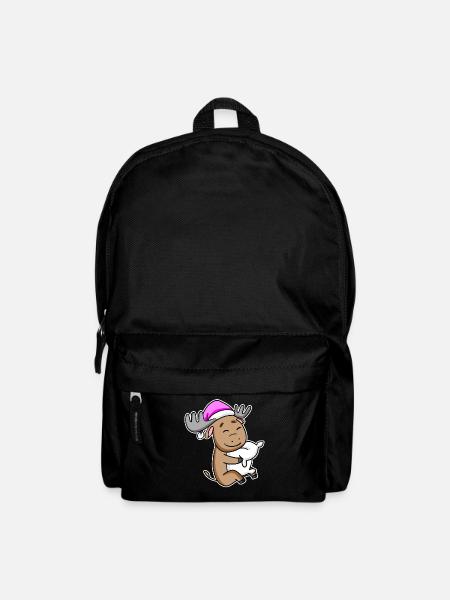 Elch Müde Ausschlafen Schlafen Mädchen - Rucksack - Schwarz