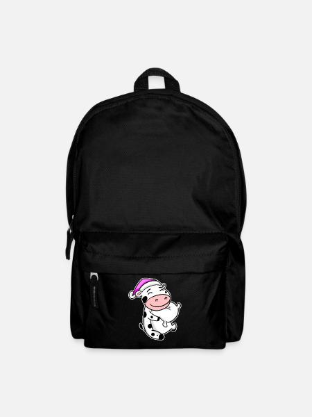 Kuh Müde Ausschlafen Schlafen Mädchen - Rucksack - Schwarz