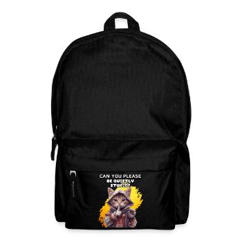 Can you please be quietly stupid? Irony, humor, - Backpack - black - Front