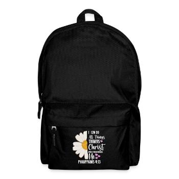 Je peux tout faire à travers la fleur de marguerite du Christ - Sac à dos - noir - Devant