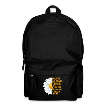 Je peux tout faire à travers la fleur de marguerite du Christ - Sac à dos - noir - Devant