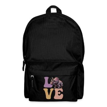 LOVE Triceratops Dinosaurier - Rucksack - Schwarz - Vorne