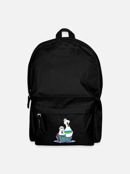 Huhn Matrose Seemann maritim Anker Ahoi Reise - Rucksack - Schwarz