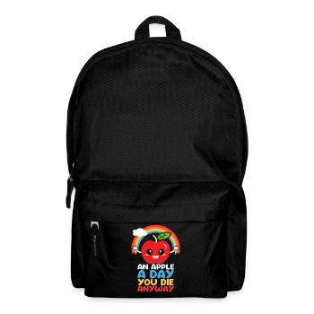 Ein Apfel Ein Tag, an dem du sowieso stirbst, lustig, witzig - Rucksack - Schwarz - Vorne