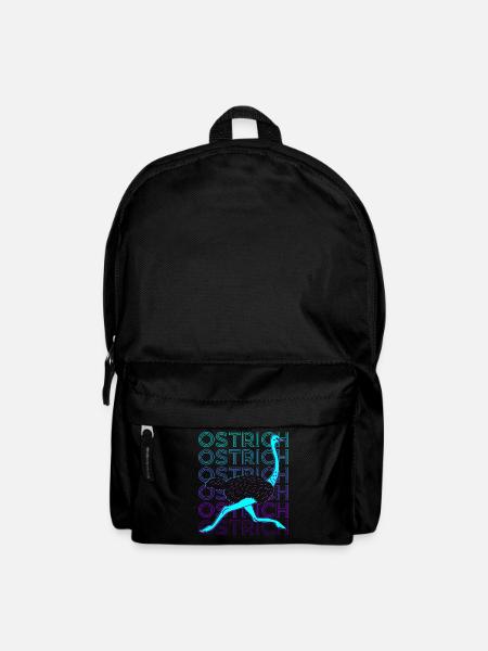 Strauß Tier Retro - Rucksack - Schwarz