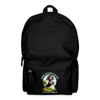 Dackelliebhaber Geschenkidee. Dackel Golfer - Rucksack - Schwarz - Vorne
