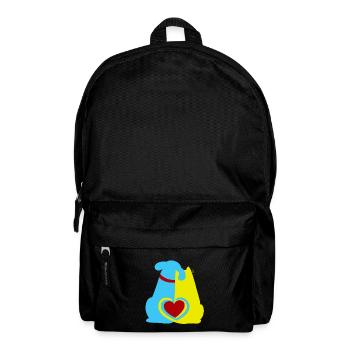 Ami des animaux, bien-être animal, animaux de compagnie, coeur, chien, chat - Sac à dos - noir - Devant