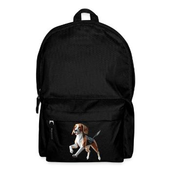 3D Geometric Origami Beagle Dog - Backpack - black - Front