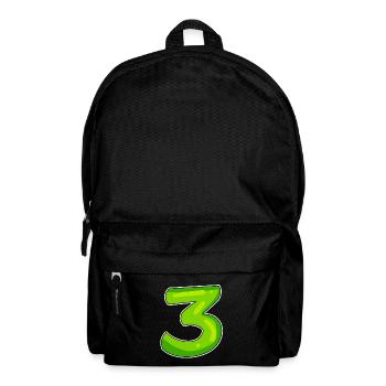 Drei - 3 - Nummer 3 - Zahl 3 - Rucksack - Schwarz - Vorne