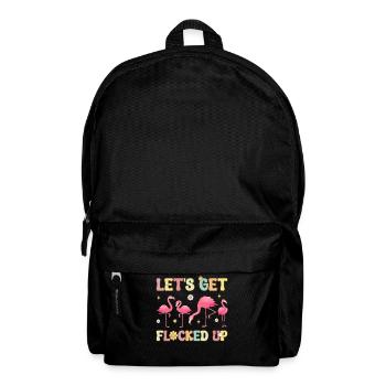 Funny Flamingo Flock Let's Blow Up - Backpack - black - Front