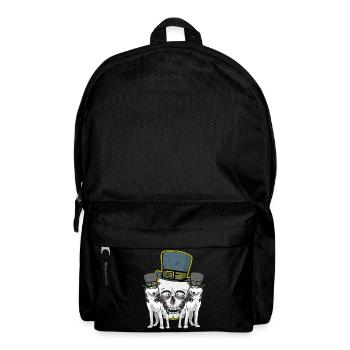 Crâne Crâne Husky Chiens Loup Halloween - Sac à dos - noir - Devant
