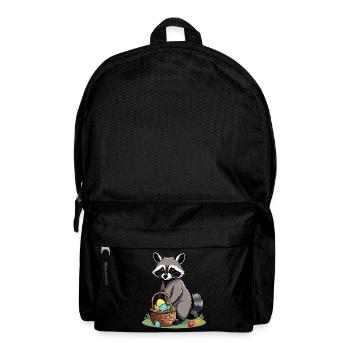 Funny Raccoon Costume Cute Easter Eggs - Backpack - black - Front