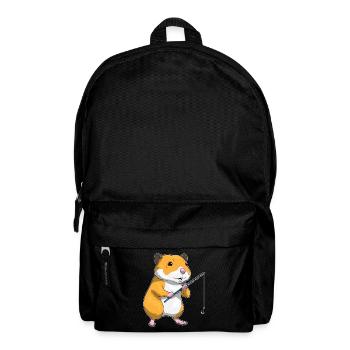 Hamster Angler Angelrute Angeln - Rucksack - Schwarz - Vorne