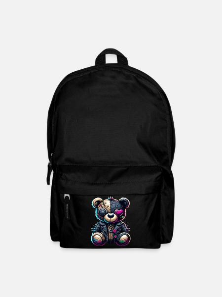 Punk Emo Plüsch Teddybär - Rucksack - Schwarz