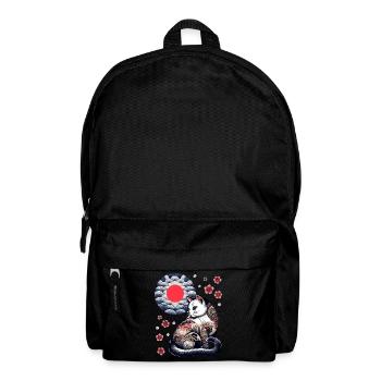Floral Japanese Kitten Retro Cute Flower Sunset - Rucksack - Schwarz - Vorne