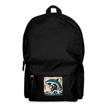 Shark Fisherman Japanese Wave Art Fishing - Backpack - black - Front