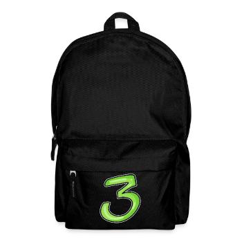 Drei - 3 - Nummer 3 - Zahl 3 - Rucksack - Schwarz - Vorne